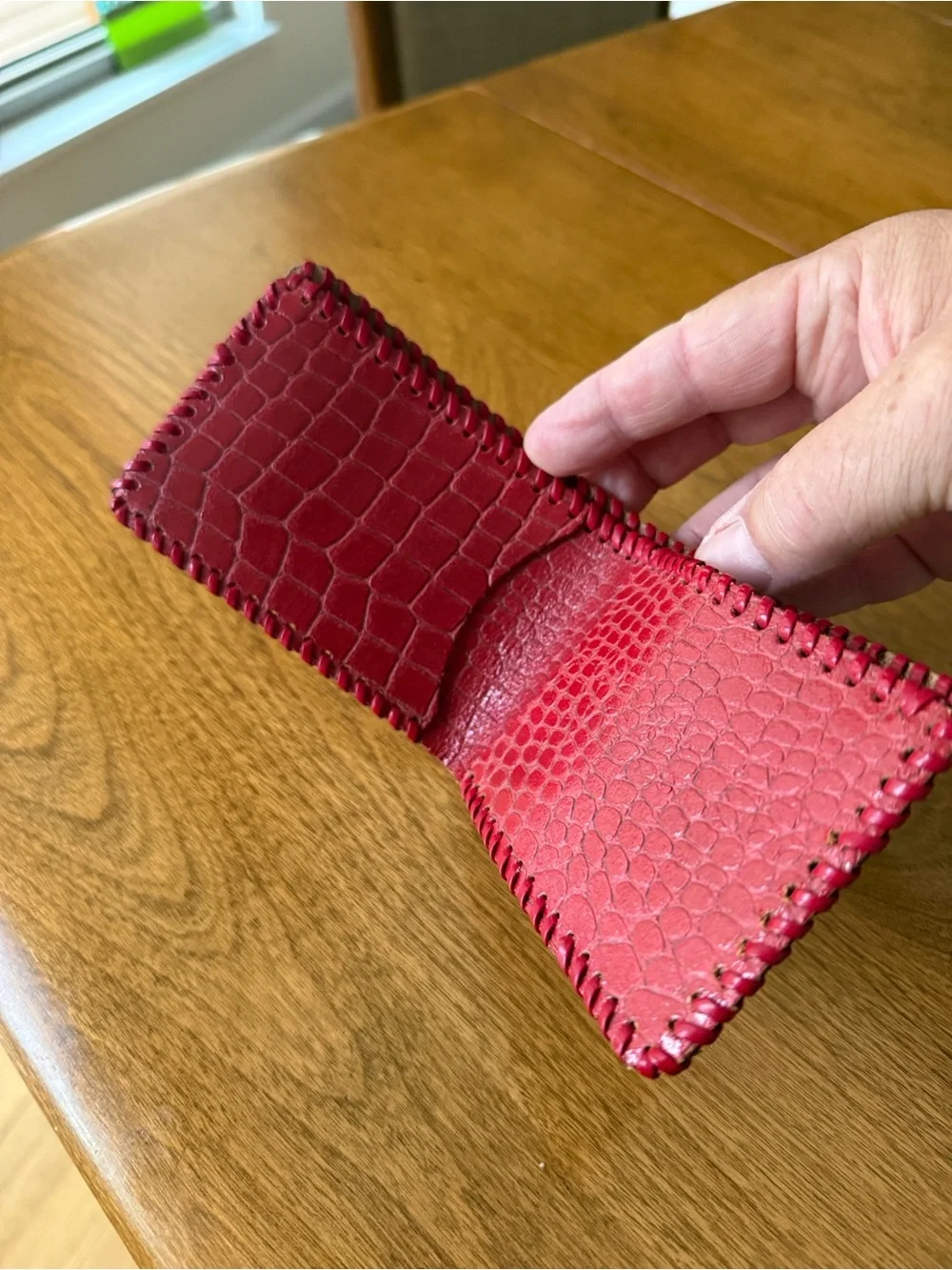 Vintage embossed leather wallet